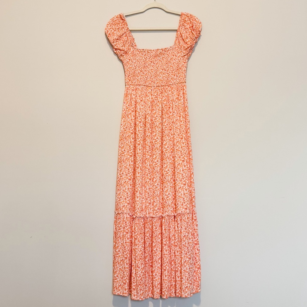 Aeropostale flowy orange floral Maxi Dress size xs